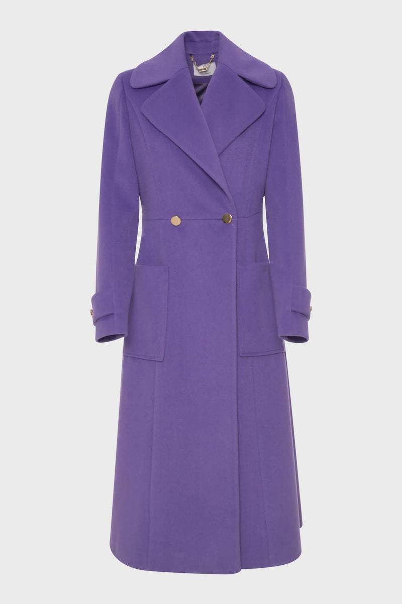 Flared long coat glicine