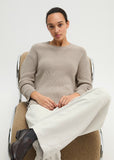 Loose cotton sweater in mushroom grey