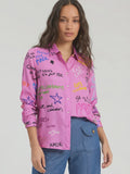 Ferris wheel pink silk shirt