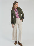Straight cut corduroy trousers in dusty beige/blush