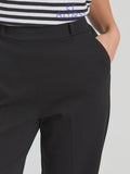 Black straight leg knit trousers