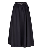 Long taffeta skirt in black