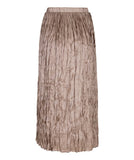 Crinkle skirt in taupe with gold sheen