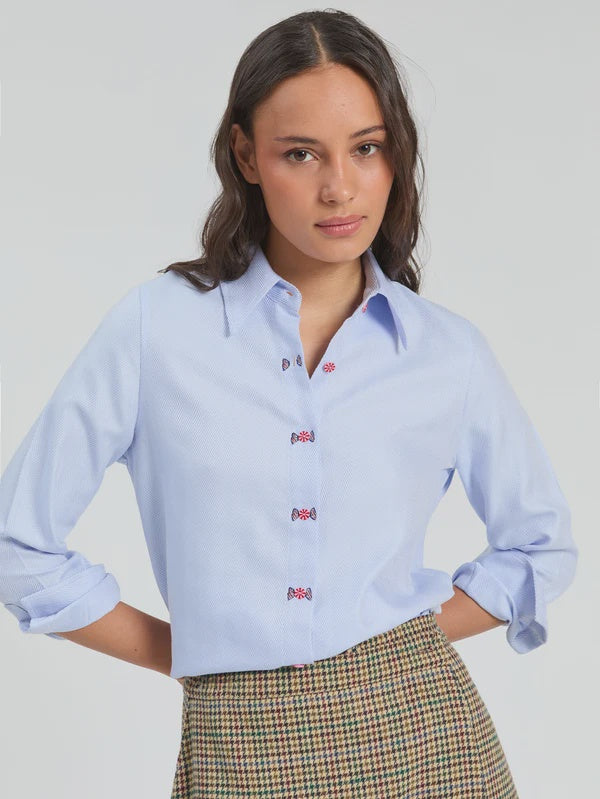 Light blue cotton shirt with button detail