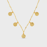 Mini molten coin charm necklace
