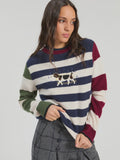 Wool,Sweater with Embroidered Dog