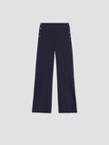 Navy Trousers with Buttons at the side