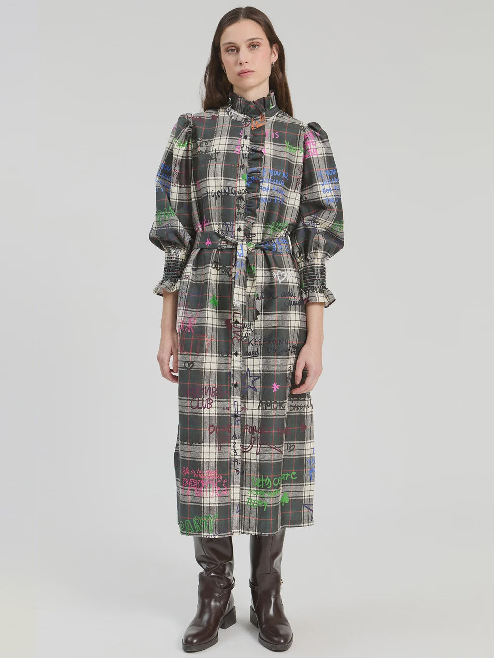 Plaid Grafitti Dress