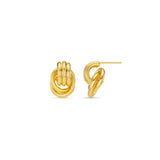 Gold mini interlocking earrings