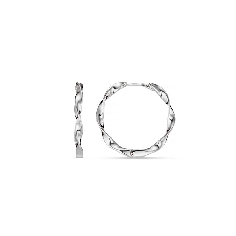 Ribbon mid sized hoop earrings