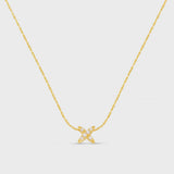 Fine pave cross collar necklace