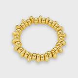 Polished metal nugget stretch bracelet
