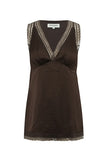 Cain sleeveless top in chocolate brown