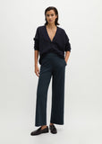 Jersey wide leg  trousers in maritime blue