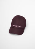 Cotton nylon blend logo cap in black cherry