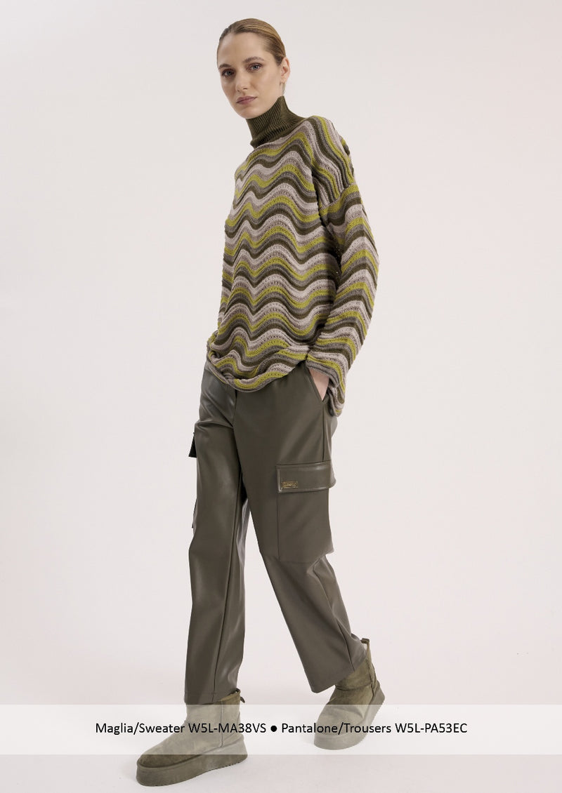 Lime Grey and Taupe  Sweater