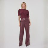 Merlot Vegan Leather Trouser