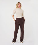 Chocolate Brown Trouser with Dart Detail