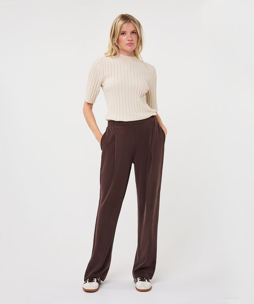 Chocolate Brown Trouser with Dart Detail