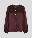 Balloon Sleeve Blouse in Burgundy