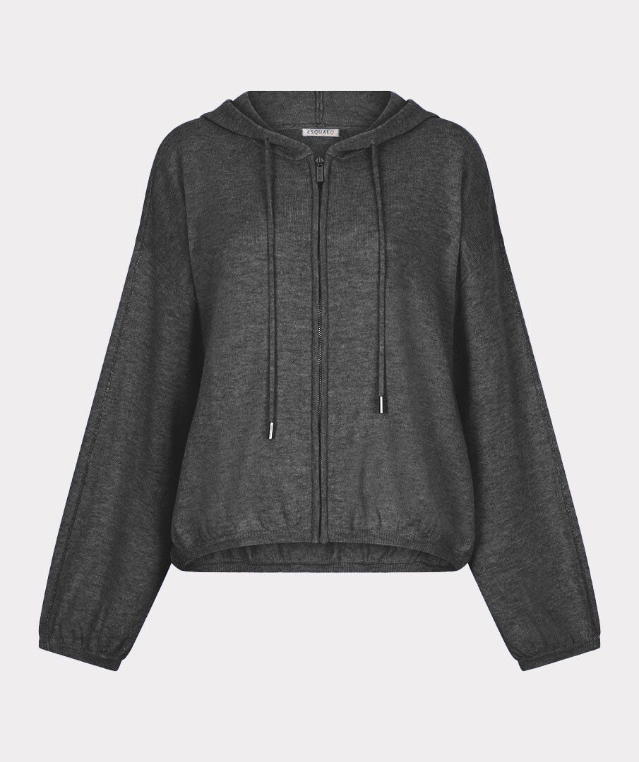 Dark Grey Wool Sweater with Diamanté Detail