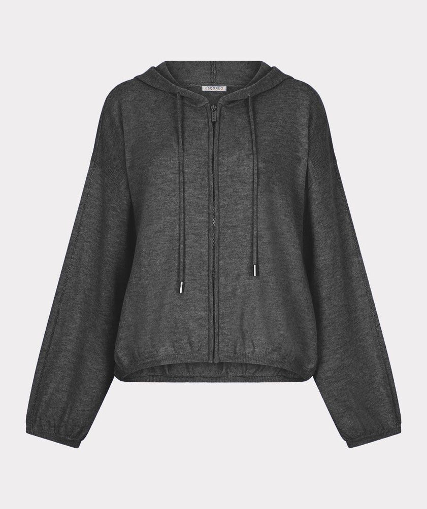 Dark Grey Wool Sweater with Diamanté Detail