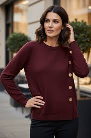 Fine Knit Burgundy Jumper