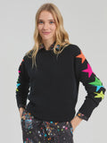 Black sweater with Multicoloured Stars