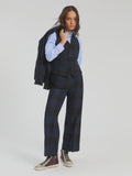Black and Navy Check Trouser