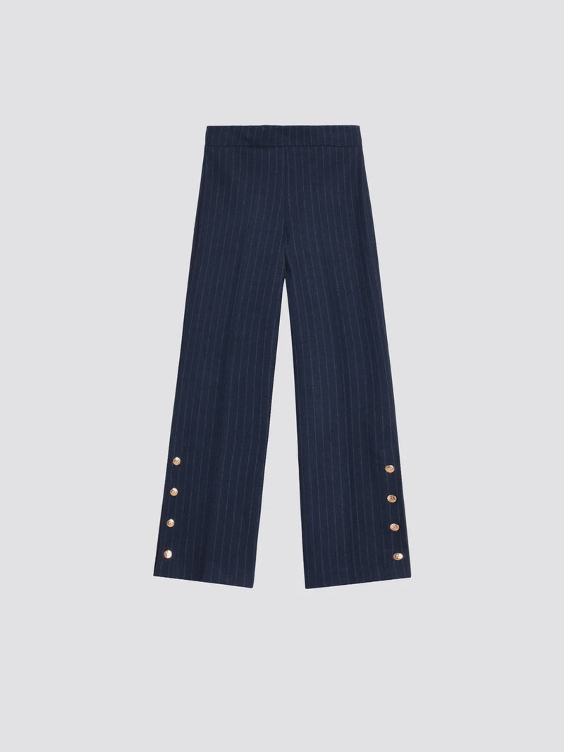 Navy Pinstripe Trouser in super soft fabric