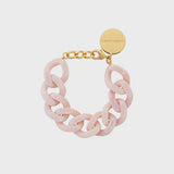 Flat chain bracelet in rose marble