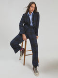 Navy Black Gingham Jacket