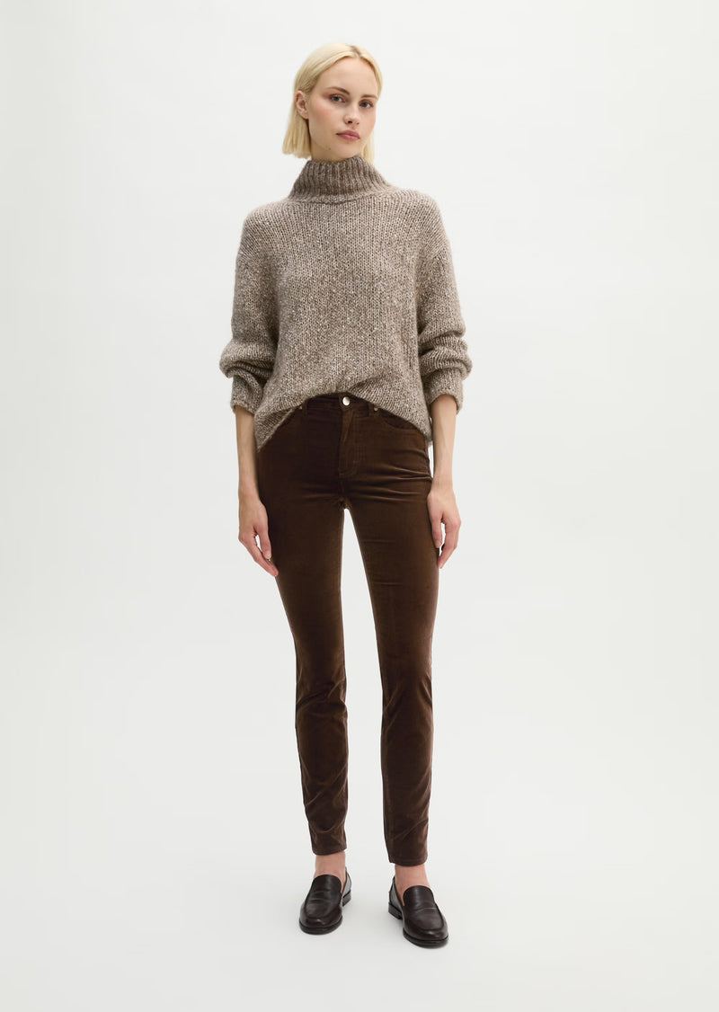 Alkea Brown Velvet Stretch Trouser