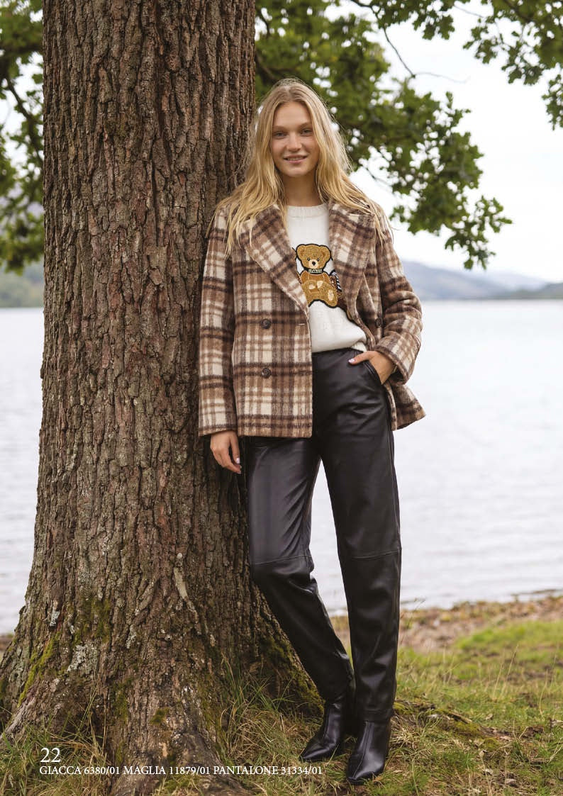 Cream & Chocolate Check Jacket