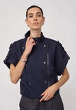 Navy military style shirt sleeve jacket