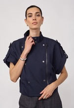 Navy military style shirt sleeve jacket
