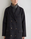 Grey & Brown Check Coat