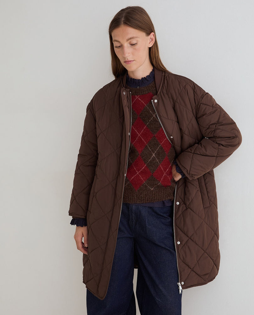 Chocolate Quilted Coat