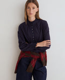 Navy Top with Frill collar
