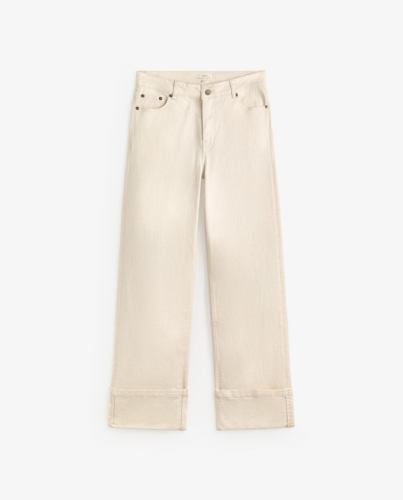 Ecru wideleg jean