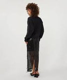 Black sequin sheer pencil skirt