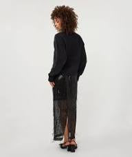 Black sequin sheer pencil skirt