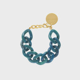 Flat Chain Teal Bracelet