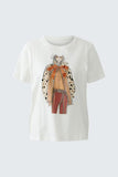 T-shirt with paced print