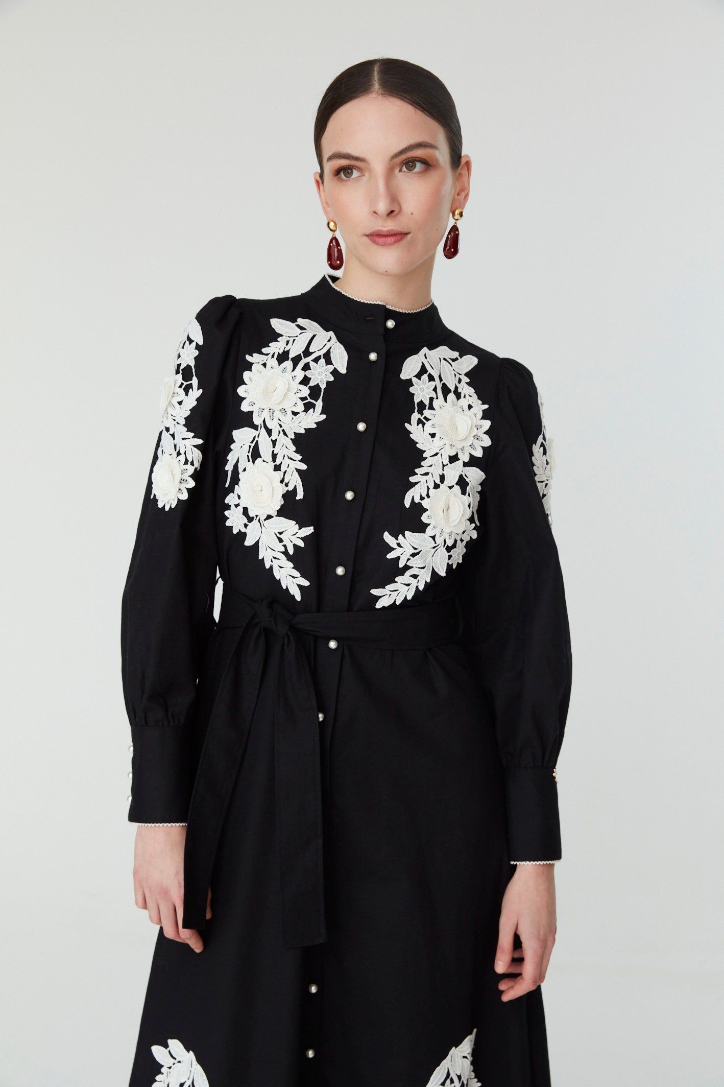 Jemima Dress in Black and Ivory