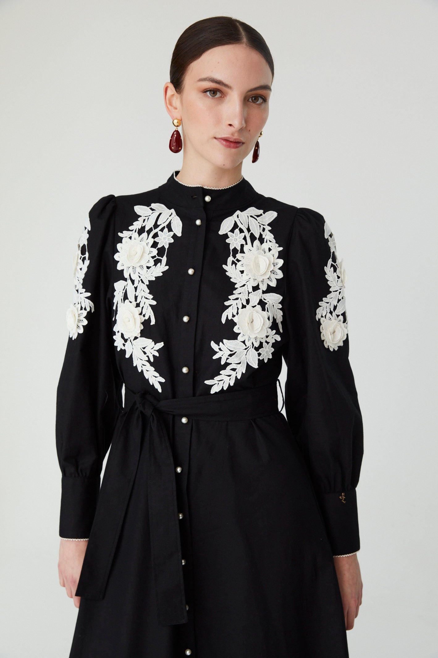 Jemima Dress in Black and Ivory