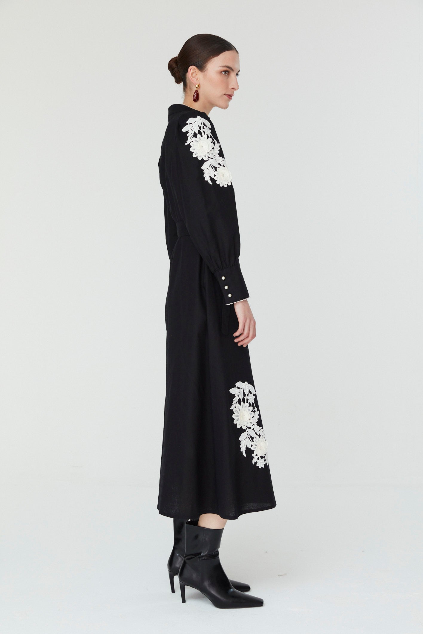 Jemima Dress in Black and Ivory