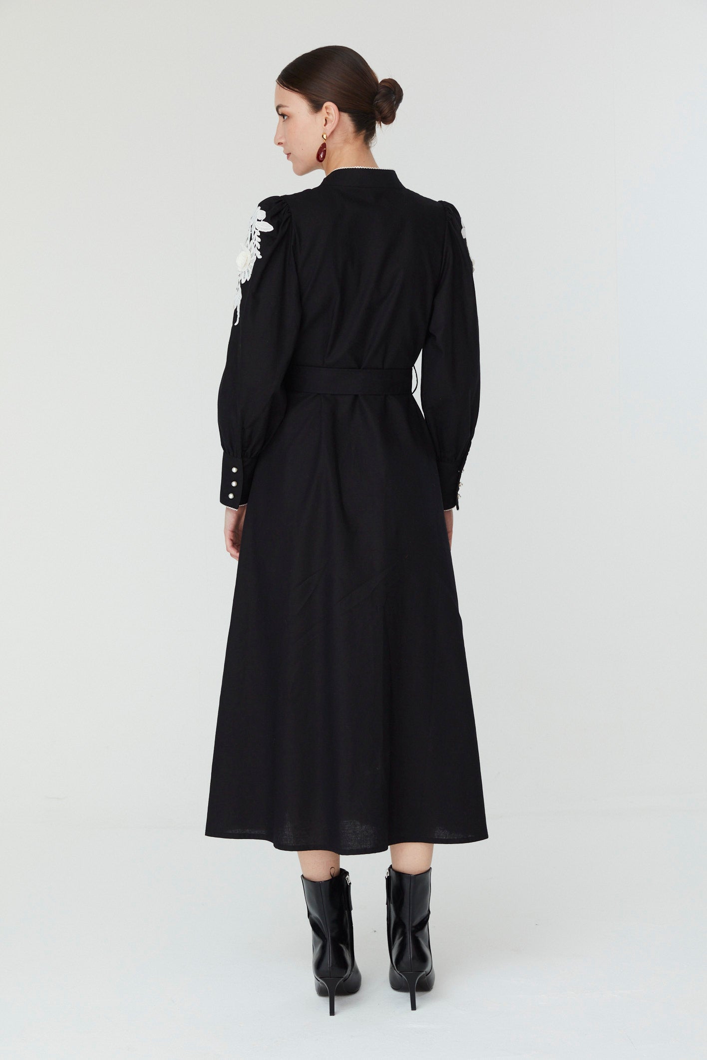 Jemima Dress in Black and Ivory