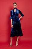 Leslie Dress in Blue Velvet