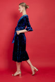Leslie Dress in Blue Velvet